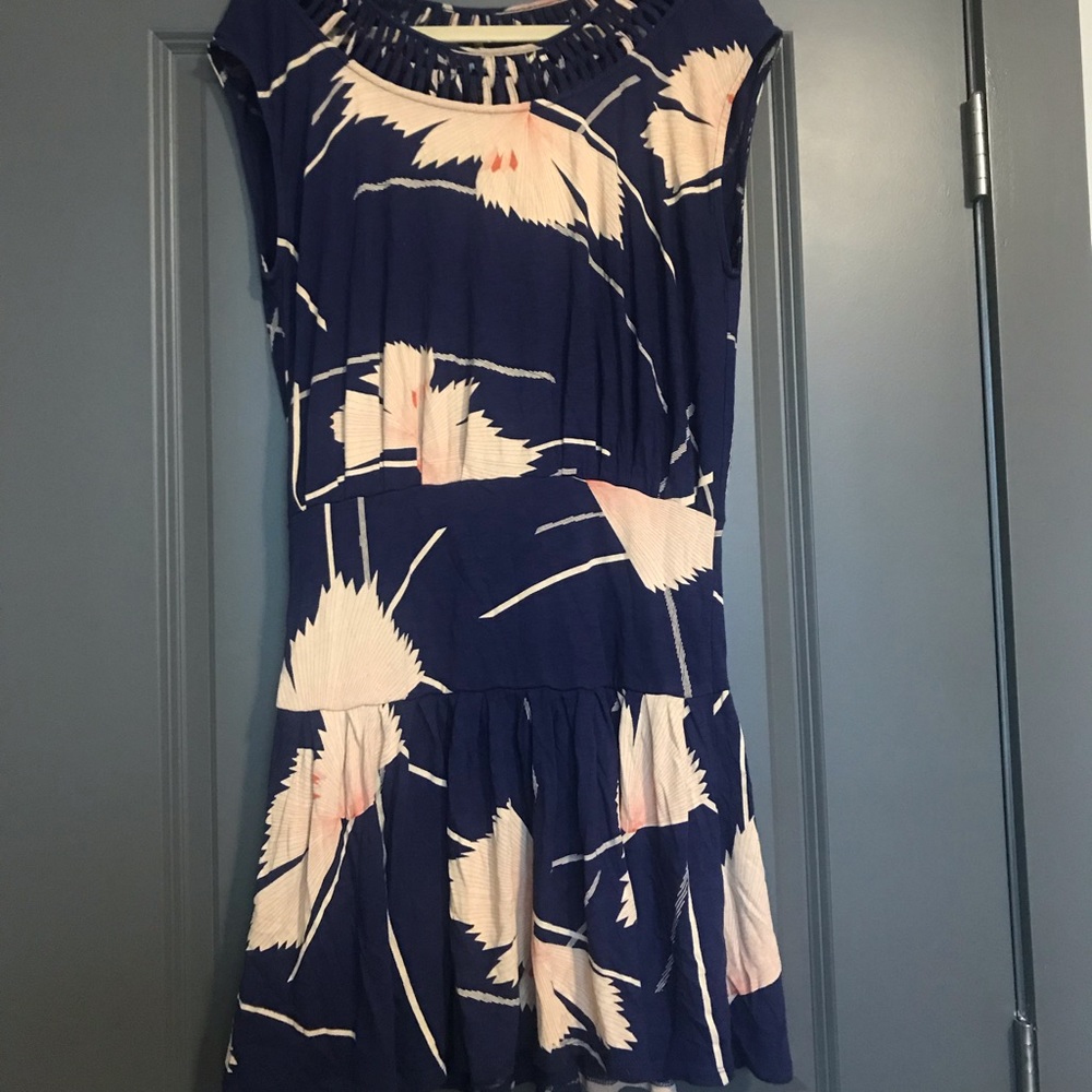 Anthropologie Cap Sleeve Drop Waist Dress